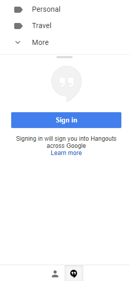 Sign out from Google Hangouts - Disabled